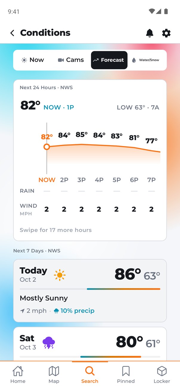 Hourly and seven-day forecast for Asheville