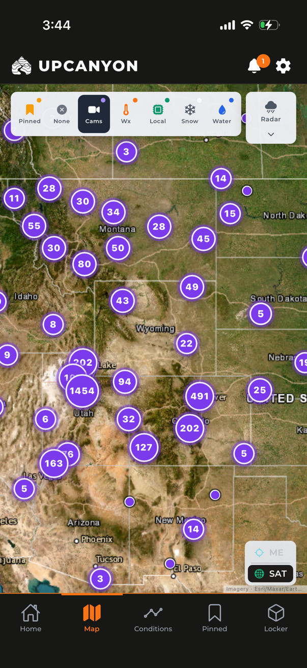 Map of the western United States showing thousands of clustered camera locations