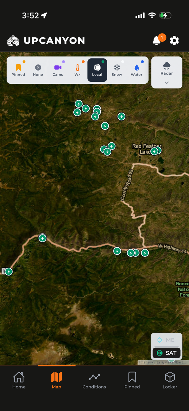 Hyperlocal Tempest weather stations reporting from the Red Feather Lakes area where no official station exists